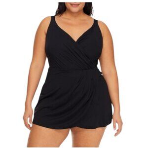NWT Anne Cole Plus Size Adjustable Surplice Swimdress